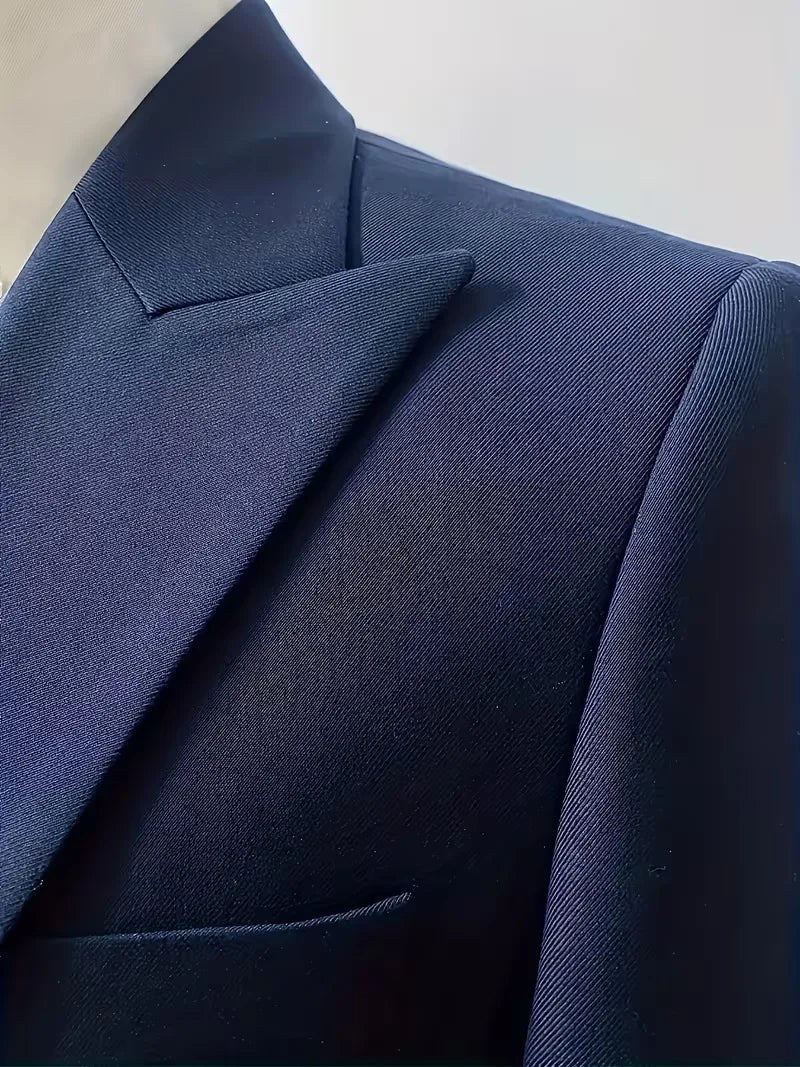 Elliot | Men's Slim-Fit Three-Piece Suit, Double-Breasted Waistcoat Trouser Suit | Animated Apparel