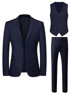 Elliot | Men's Slim-Fit Three-Piece Suit, Double-Breasted Waistcoat Trouser Suit | Animated Apparel