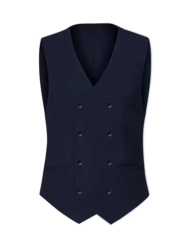 Elliot | Men's Slim-Fit Three-Piece Suit, Double-Breasted Waistcoat Trouser Suit | Animated Apparel