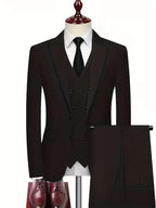 Elliot | Men's Slim-Fit Three-Piece Suit, Double-Breasted Waistcoat Trouser Suit | Animated Apparel | Navy Blue