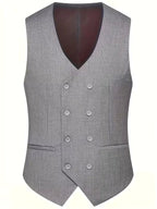 Elliot | Men's Slim-Fit Three-Piece Suit, Double-Breasted Waistcoat Trouser Suit | Animated Apparel