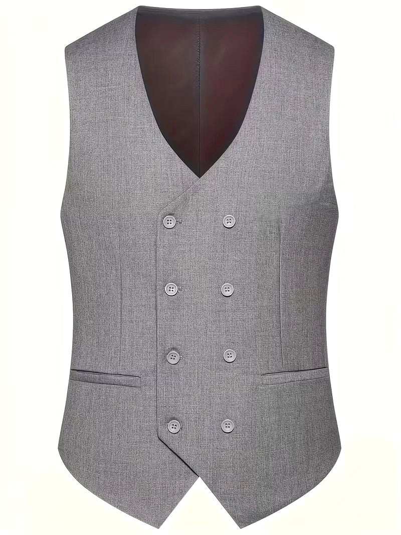 Elliot | Men's Slim-Fit Three-Piece Suit, Double-Breasted Waistcoat Trouser Suit | Animated Apparel