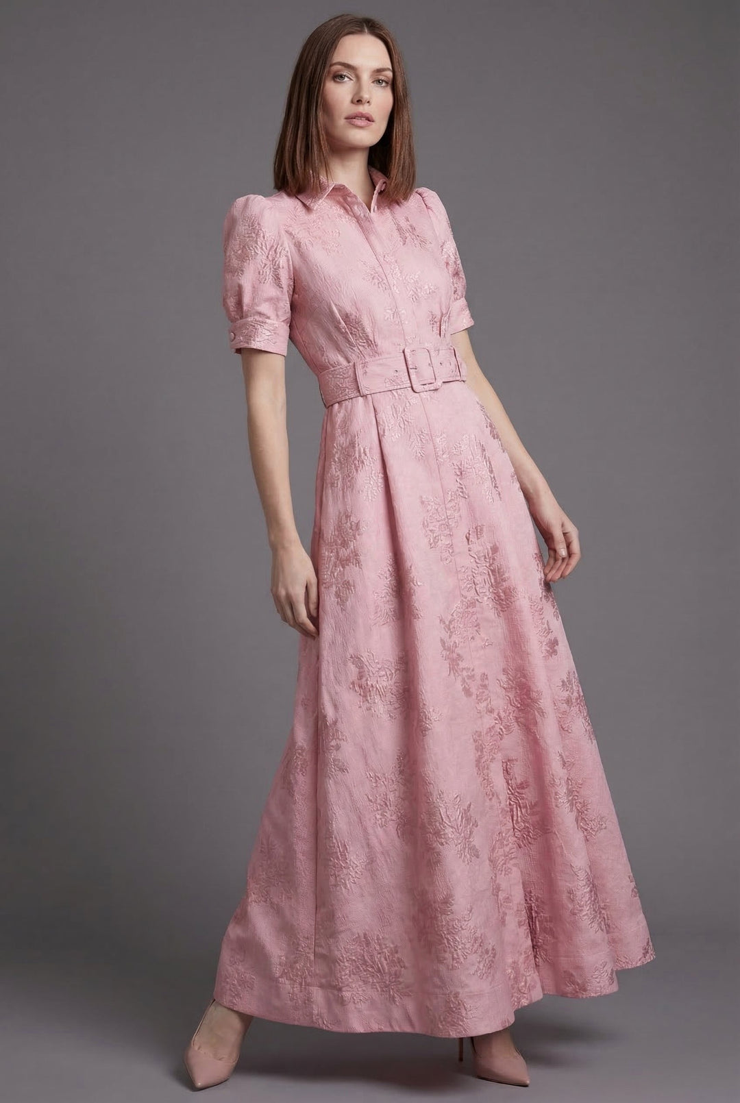 Elodie | Women's Belted Puff Sleeve Maxi Dress - image 1