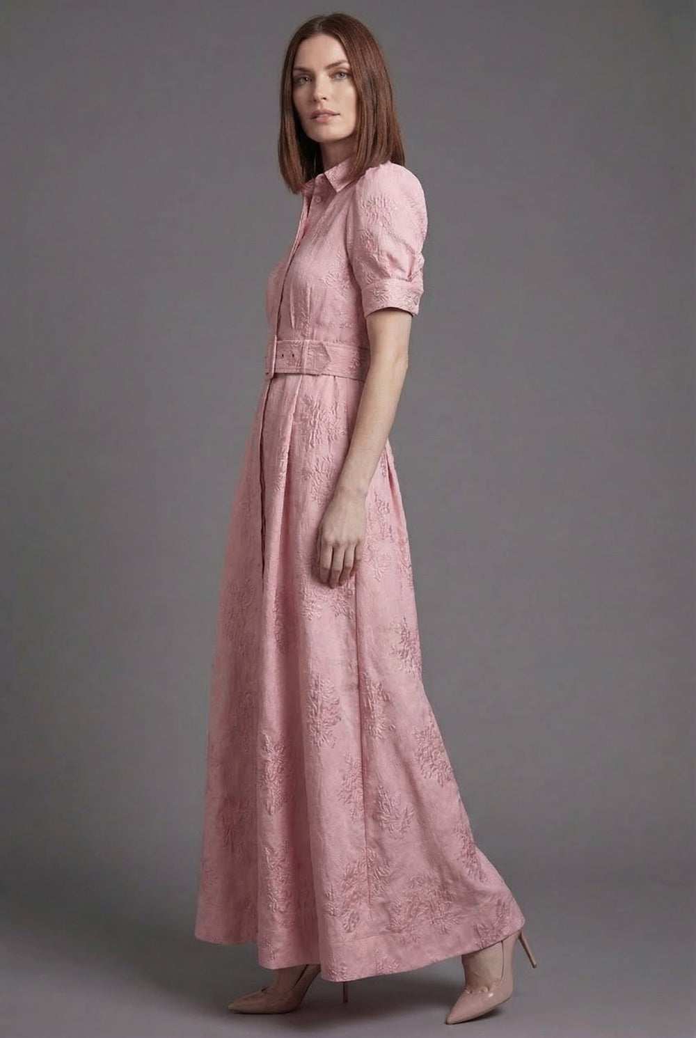 Elodie | Women's Belted Puff Sleeve Maxi Dress - image 2