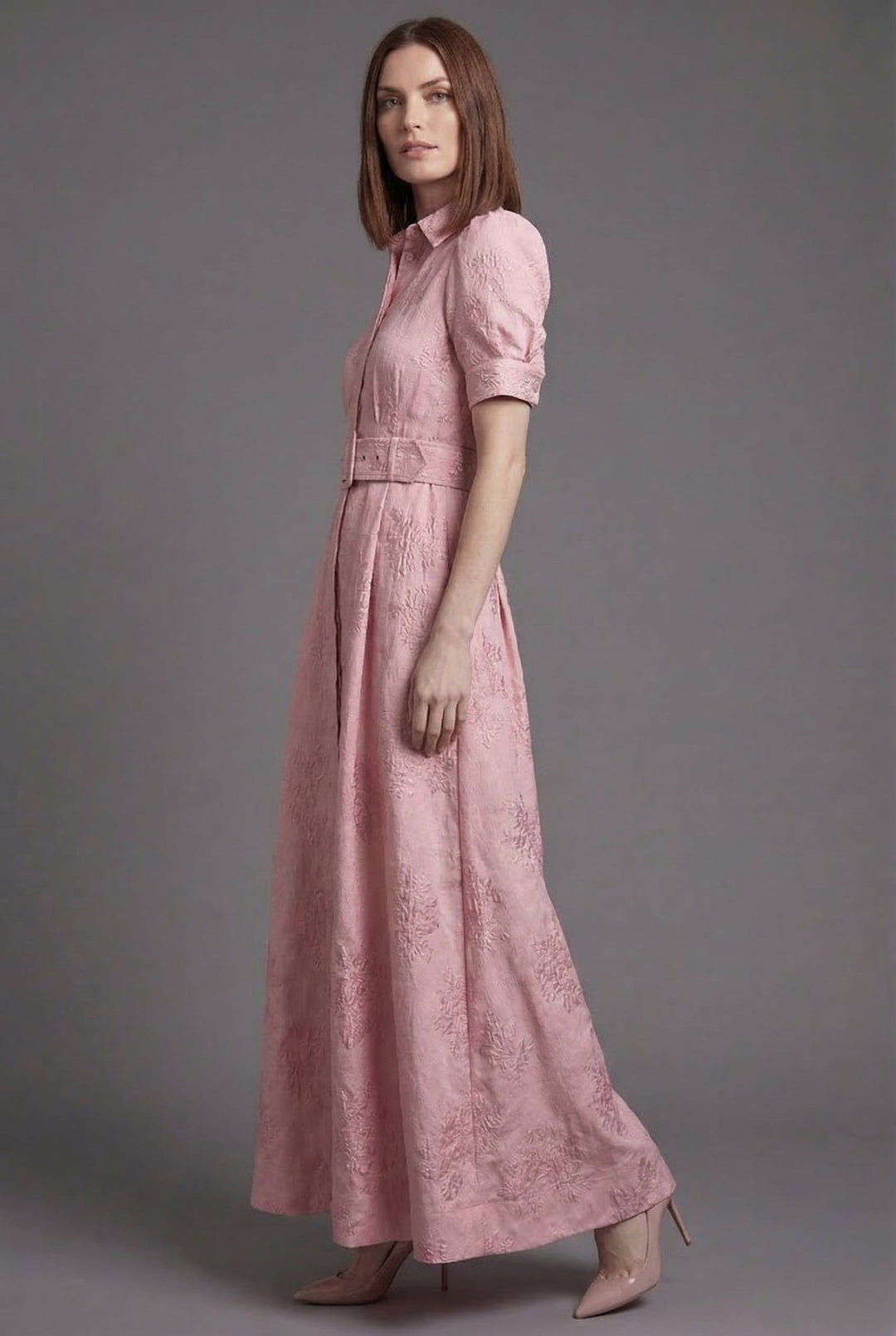 Elodie | Women's Belted Puff Sleeve Maxi Dress - image 2
