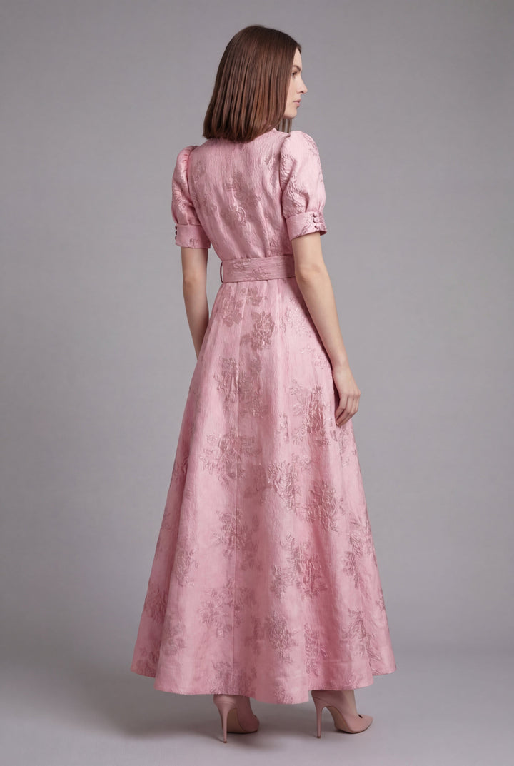 Elodie | Women's Belted Puff Sleeve Maxi Dress - image 3