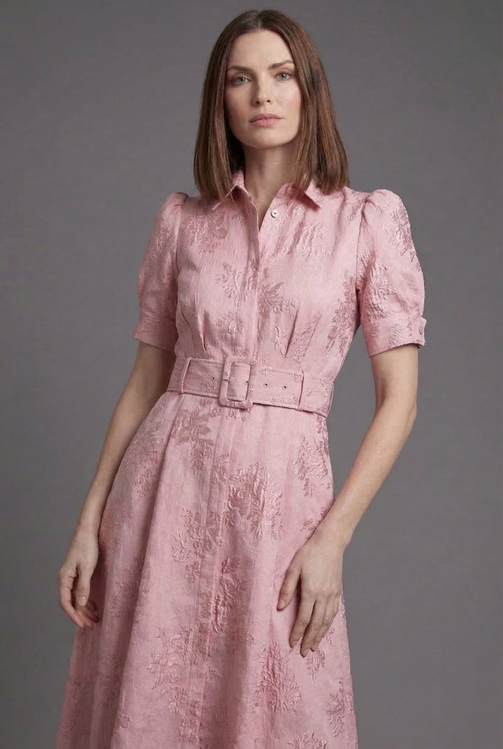 Elodie | Women's Belted Puff Sleeve Maxi Dress - image 4