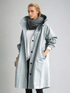 Elodie | Women's Relaxed Tailored Trench Coat, Beige Autumn Coat | Animated Apparel
