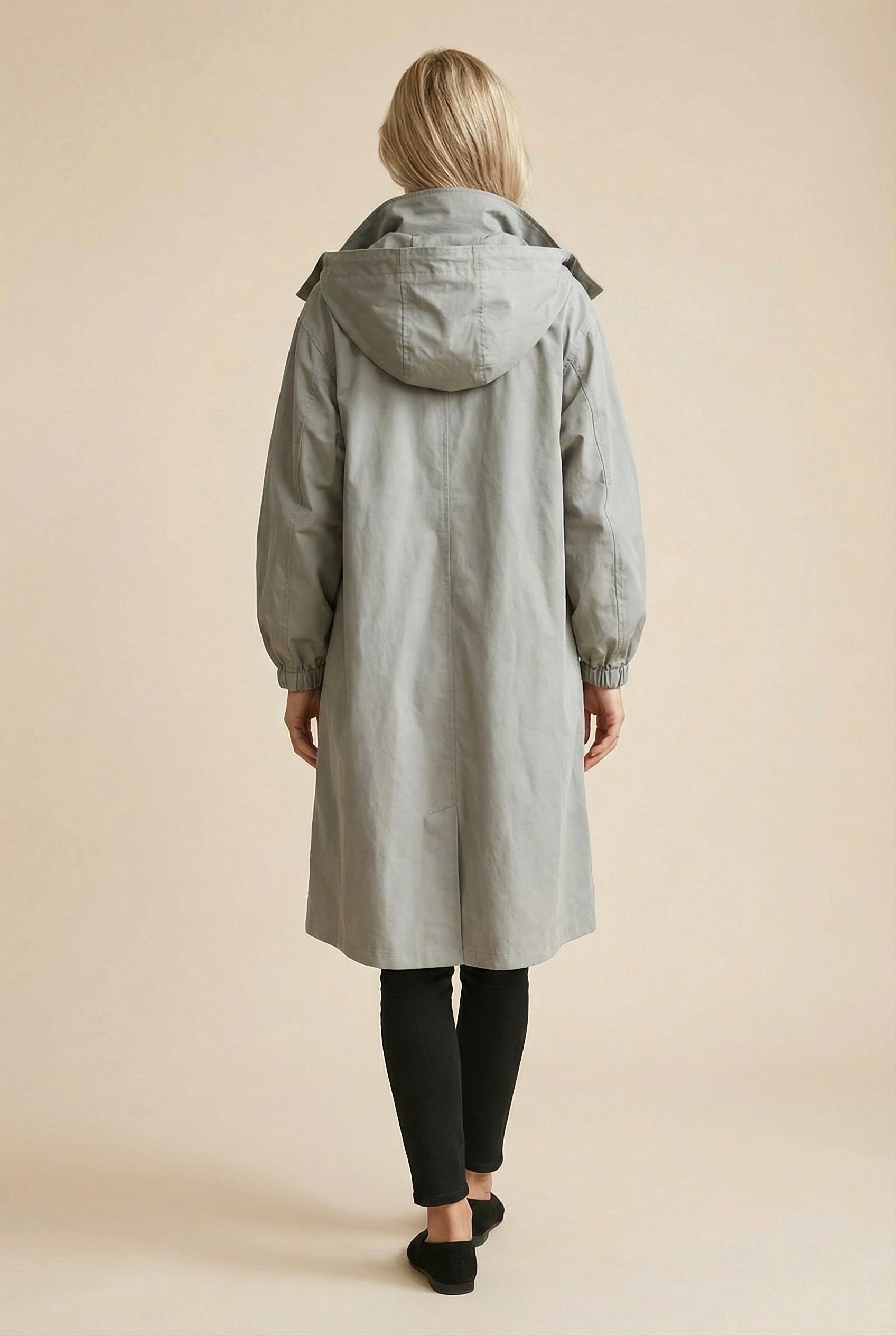Elodie | Women's Relaxed Tailored Trench Coat, Beige Autumn Coat | Animated Apparel