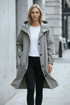 Elodie | Women's Relaxed Tailored Trench Coat, Beige Autumn Coat | Animated Apparel