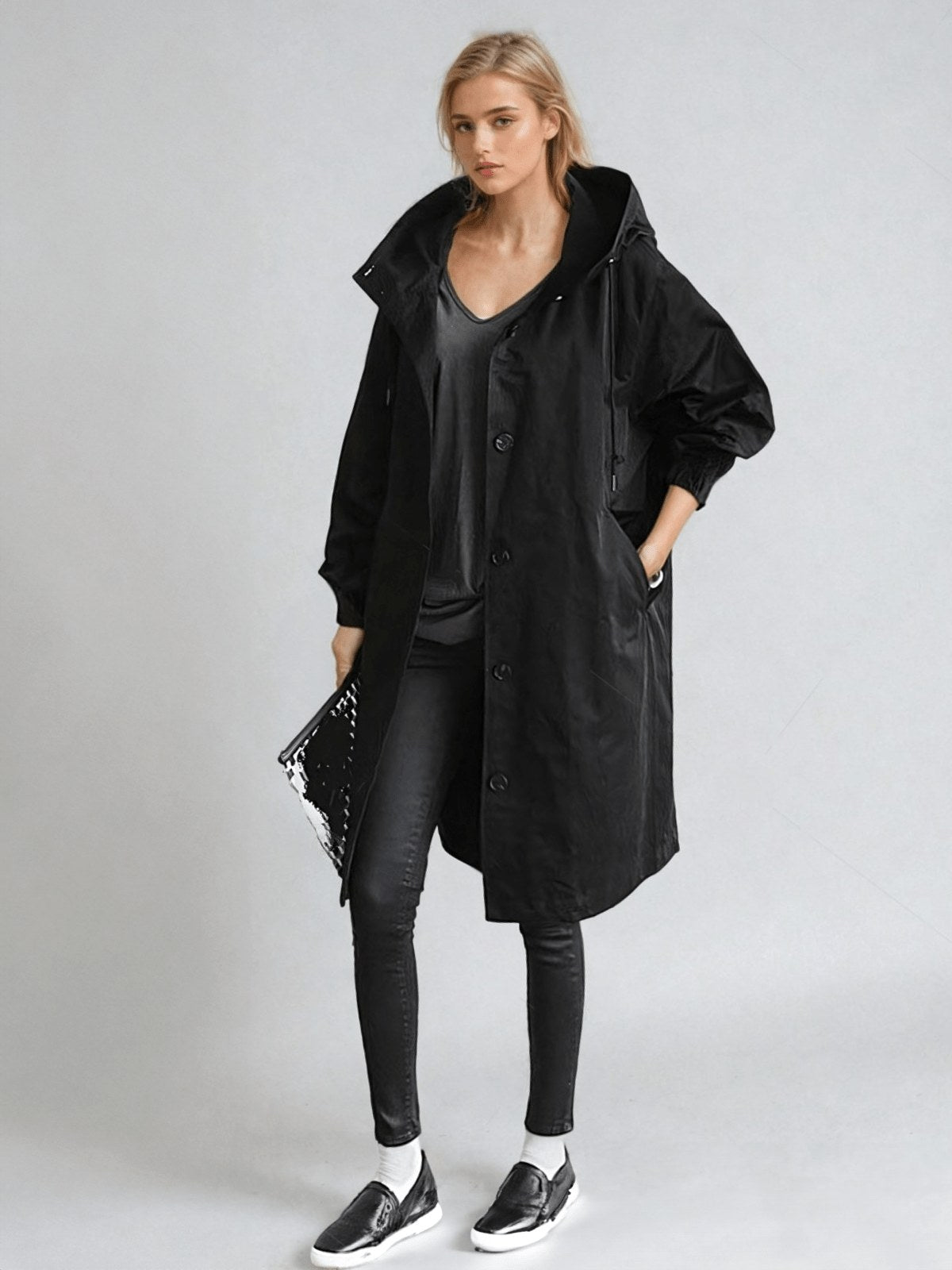 Elodie | Women's Relaxed Tailored Trench Coat, Beige Autumn Coat | Animated Apparel