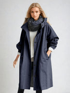 Elodie | Women's Relaxed Tailored Trench Coat, Beige Autumn Coat | Animated Apparel
