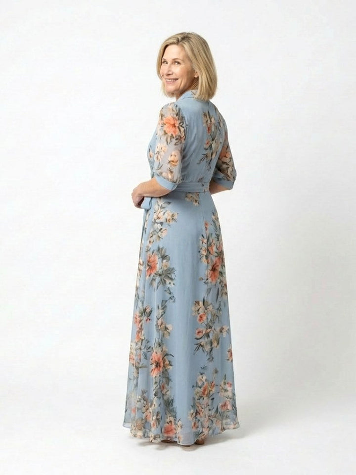 Elowen | Women's Floral Wrap V-Neck Maxi Dress - image 2