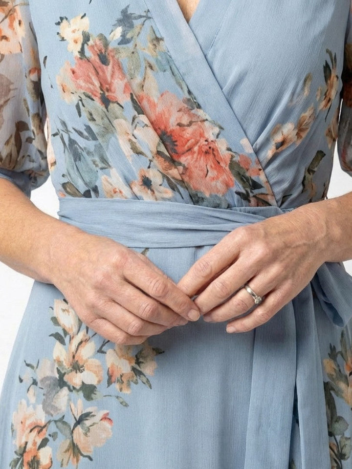 Elowen | Women's Floral Wrap V-Neck Maxi Dress - image 3