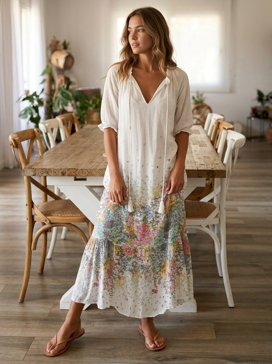 Elvira | Women's Floral Print Maxi Dress - image 1