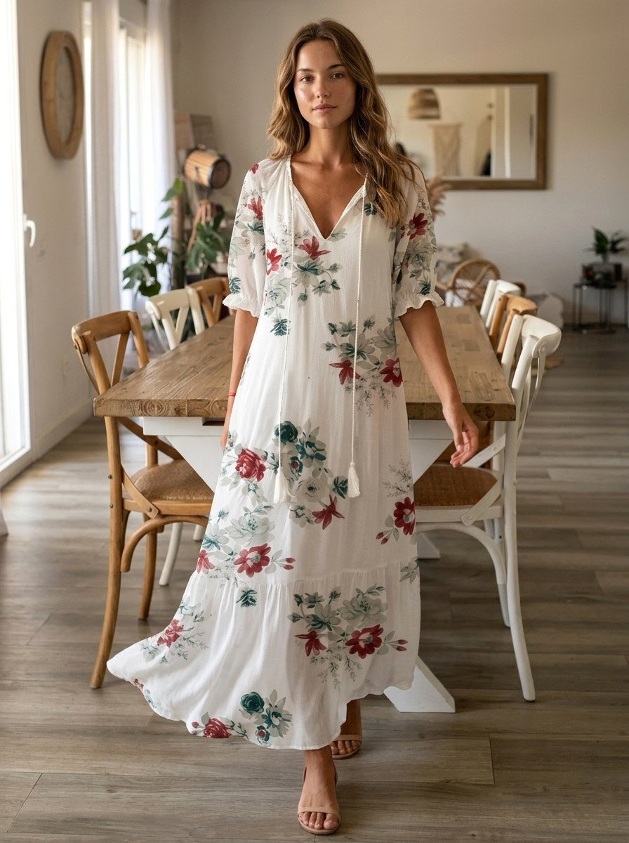 Elvira | Women's Floral Print Maxi Dress - image 2