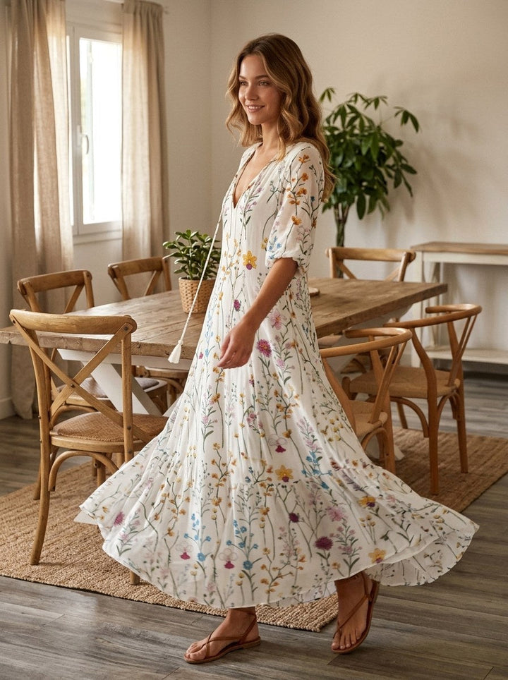 Elvira | Women's Floral Print Maxi Dress - image 3