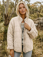 Emery | Women's Oversized Quilted Jacket, Structured Collar Autumn Jacket | Animated Apparel