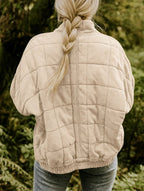 Emery | Women's Oversized Quilted Jacket, Structured Collar Autumn Jacket | Animated Apparel