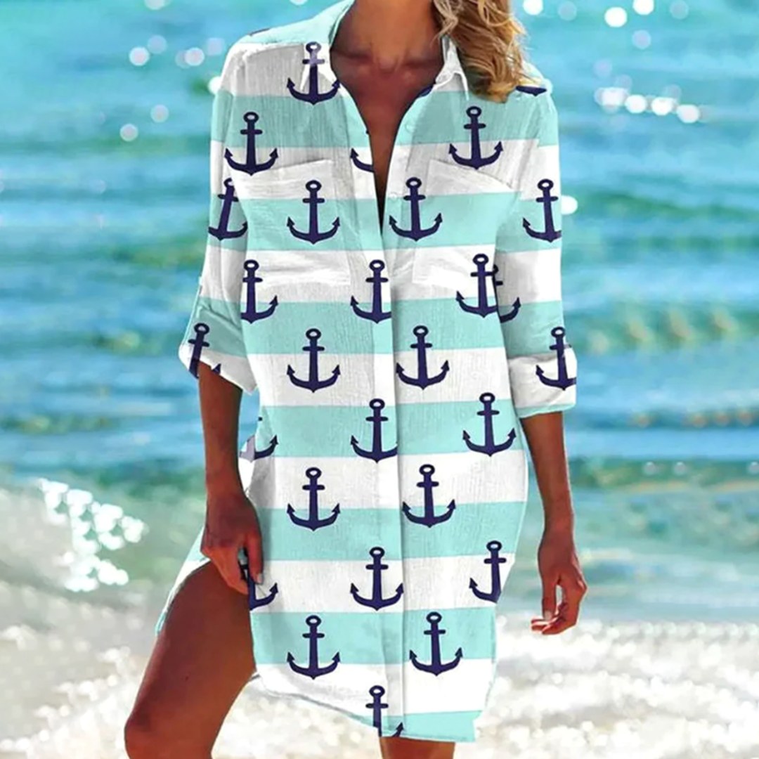 Emery | Women's Relaxed Button-Front Shirt Dress - image 6