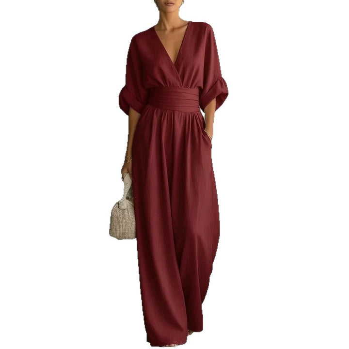 Emilie | Women's Wide-Leg Linen Jumpsuit, Cinched-Waist Jumpsuit | Animated Apparel