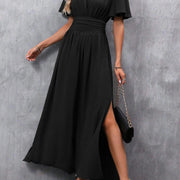 Emma | Women's V-Neck Maxi Dress with Side Slit
