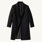 Emmett | Men's Wool-Cashmere Mid-Length Coat, Tailored Autumn Coat | Animated Apparel | Black