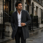 Emmett | Men's Wool-Cashmere Mid-Length Coat, Tailored Autumn Coat | Animated Apparel