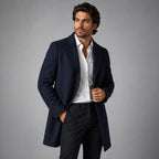 Emmett | Men's Wool-Cashmere Mid-Length Coat, Tailored Autumn Coat | Animated Apparel