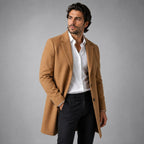 Emmett | Men's Wool-Cashmere Mid-Length Coat, Tailored Autumn Coat | Animated Apparel