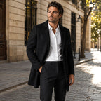 Emmett | Men's Wool-Cashmere Mid-Length Coat, Tailored Autumn Coat | Animated Apparel