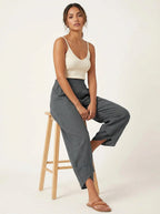 Esme | Women's Lightweight Linen Trousers, Breathable Summer Trousers | Animated Apparel | Lila