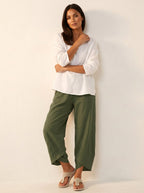 Esme | Women's Lightweight Linen Trousers, Breathable Summer Trousers | Animated Apparel | Marine Blauw