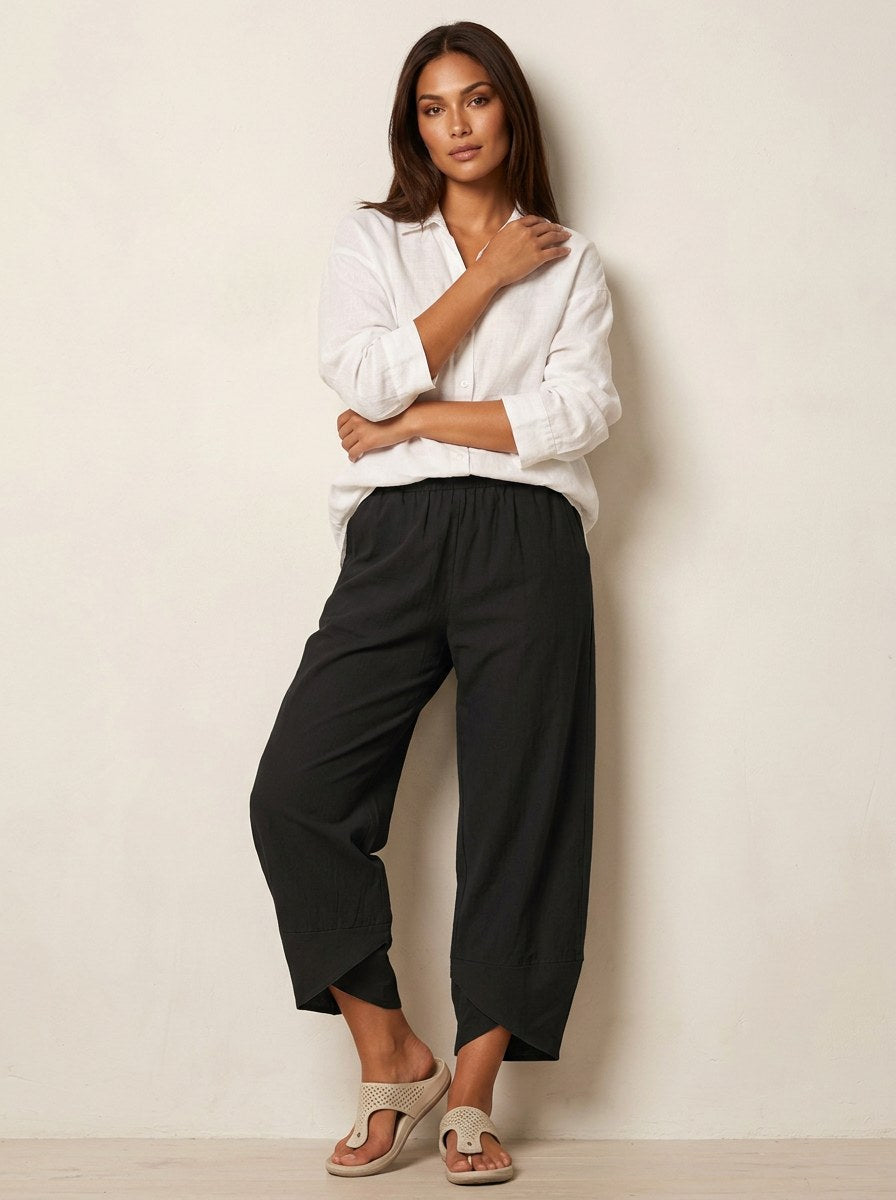 Esme | Women's Lightweight Linen Trousers, Breathable Summer Trousers | Animated Apparel | Rood