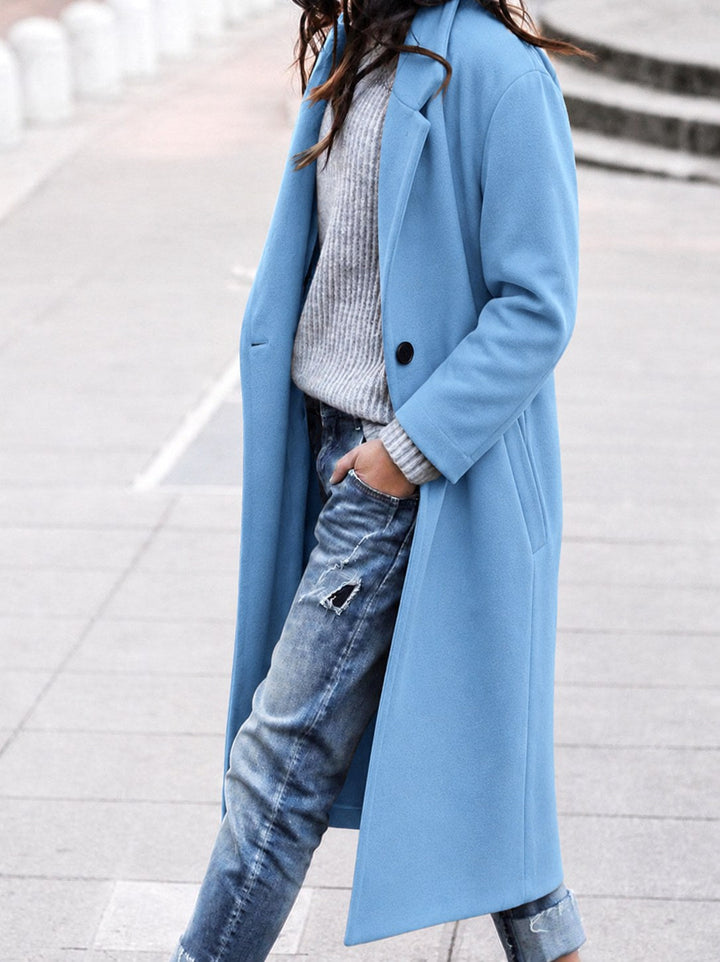 Esther | Women's Oversized Trench Coat with Wide Lapel, Long Relaxed Coat | Animated Apparel