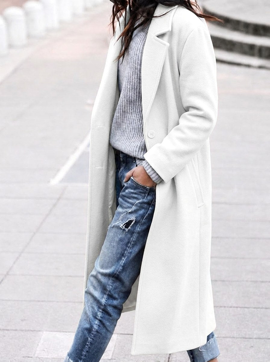 Esther | Women's Oversized Trench Coat with Wide Lapel, Long Relaxed Coat | Animated Apparel