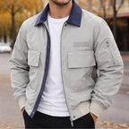 Evan | Men's City Bomber Jacket, Relaxed Fit Jacket | Animated Apparel | Khaki