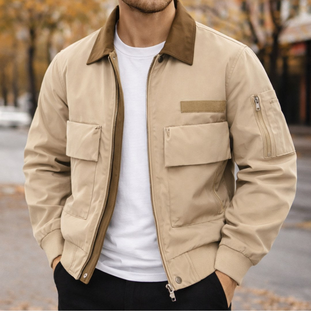 Evan | Men's City Bomber Jacket, Relaxed Fit Jacket | Animated Apparel | Purple
