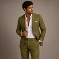 Evan | Men's Slim Fit Blazer and Trousers, Tailored Two-Piece Suit | Animated Apparel | Beige
