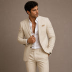 Evan | Men's Slim Fit Blazer and Trousers, Tailored Two-Piece Suit | Animated Apparel | White