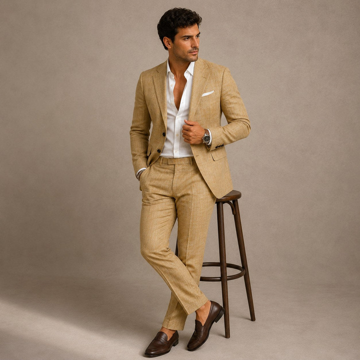 Evan | Men's Slim Fit Blazer and Trousers, Tailored Two-Piece Suit | Animated Apparel | Light Blue