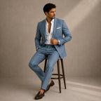 Evan | Men's Slim Fit Blazer and Trousers, Tailored Two-Piece Suit | Animated Apparel | Black