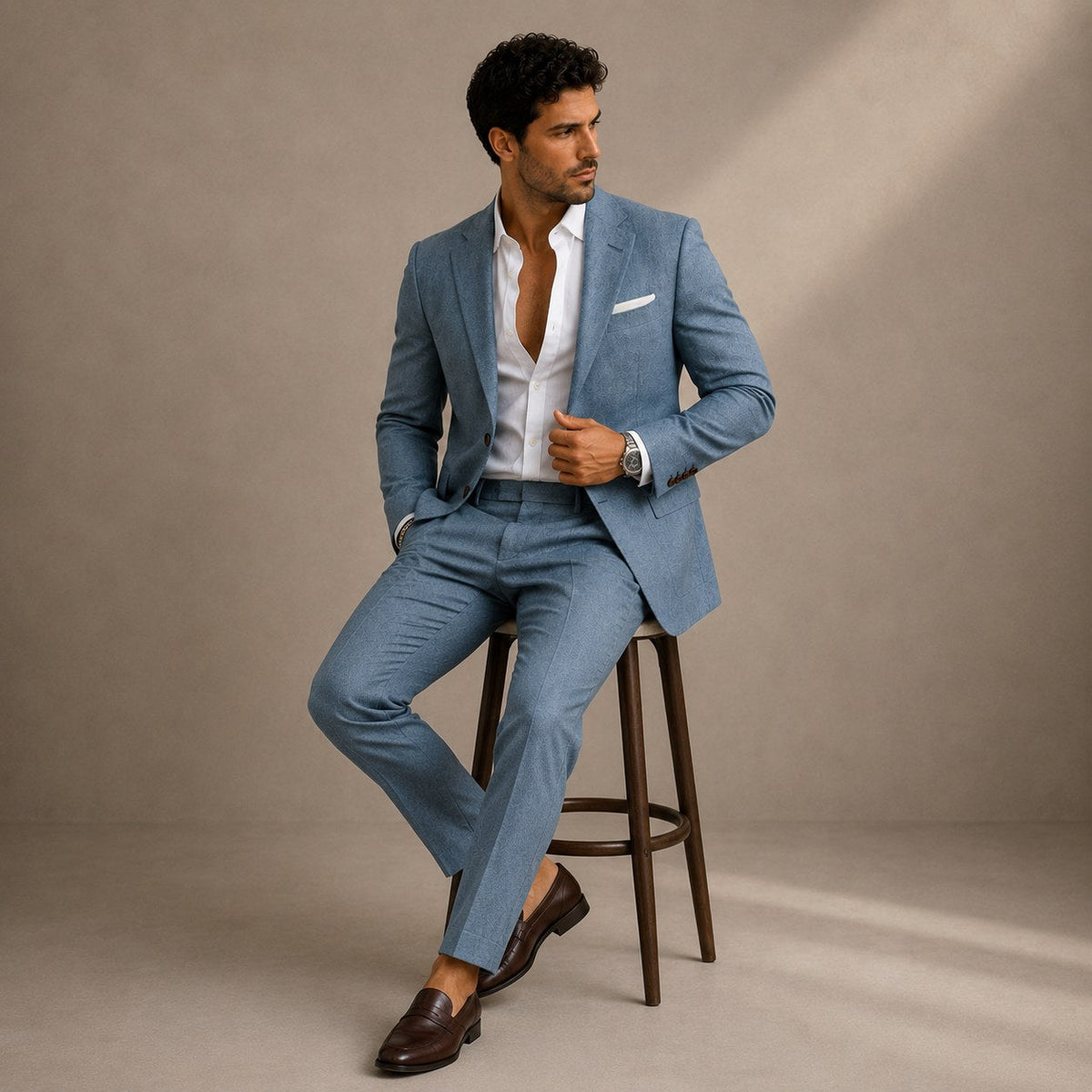 Evan | Men's Slim Fit Blazer and Trousers, Tailored Two-Piece Suit | Animated Apparel | Black