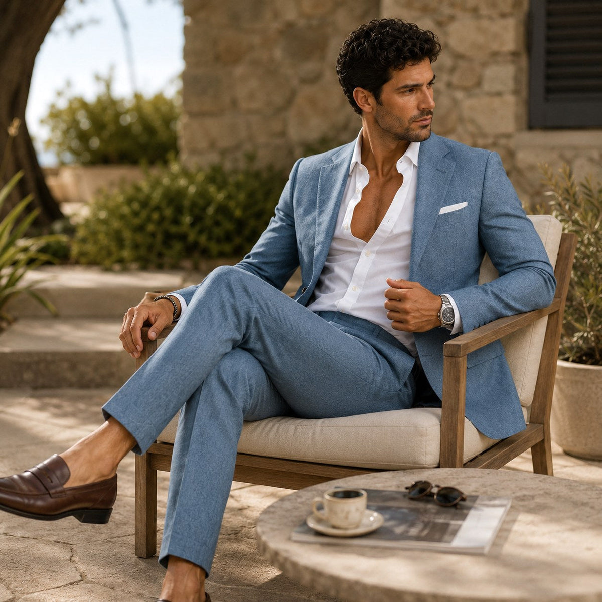 Evan | Men's Slim Fit Blazer and Trousers, Tailored Two-Piece Suit | Animated Apparel