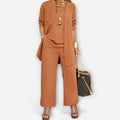 Ewa | Women's Three-Piece Lounge Set, Soft Knit Cardigan Suit | Animated Apparel