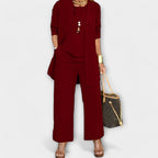 Ewa | Women's Three-Piece Lounge Set, Soft Knit Cardigan Suit | Animated Apparel