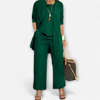Ewa | Women's Three-Piece Lounge Set, Soft Knit Cardigan Suit | Animated Apparel