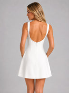 Felicity | Women's Sleeveless A-Line Mini Dress, Structured Fit Dress | Animated Apparel