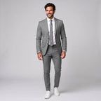 David | Men's Single-Breasted Tailored Suit, Fitted Two-Piece Suit | Animated Apparel