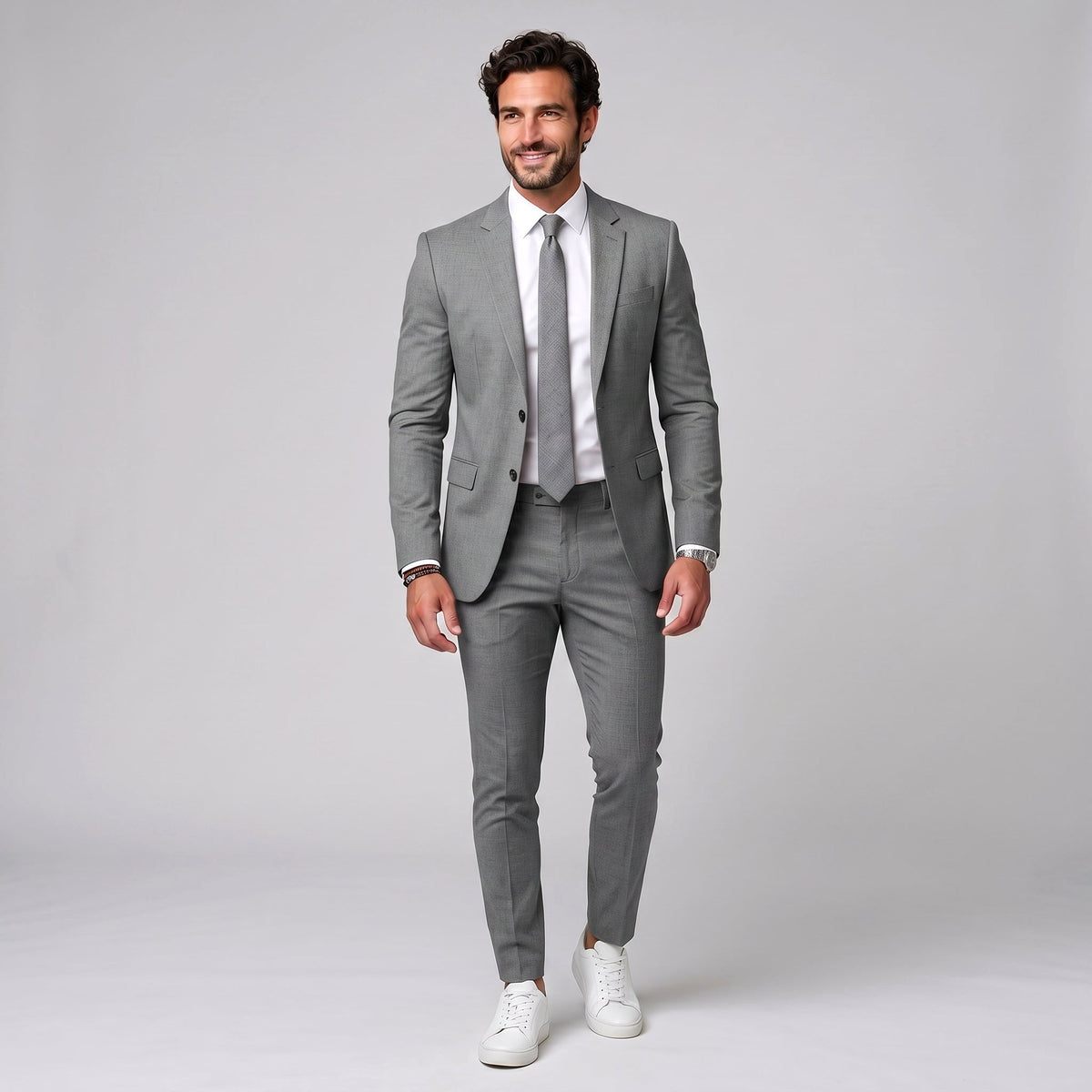 David | Men's Single-Breasted Tailored Suit, Fitted Two-Piece Suit | Animated Apparel